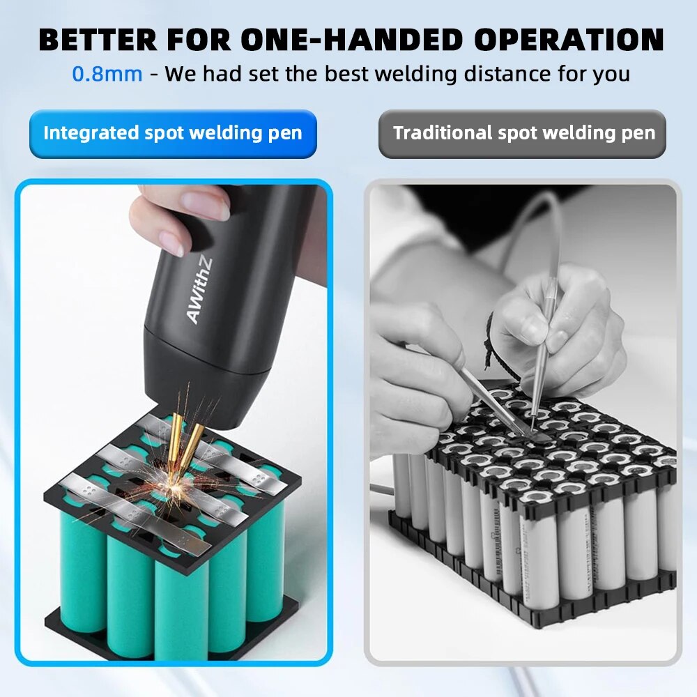 Awithz بطارية محمولة بقعة لحام - مراجعة Spot Welder 18650 Battery Pack وسعره